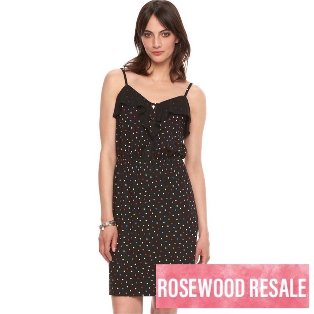 Elle Polka-Dot Ruffle A-Line Dress
